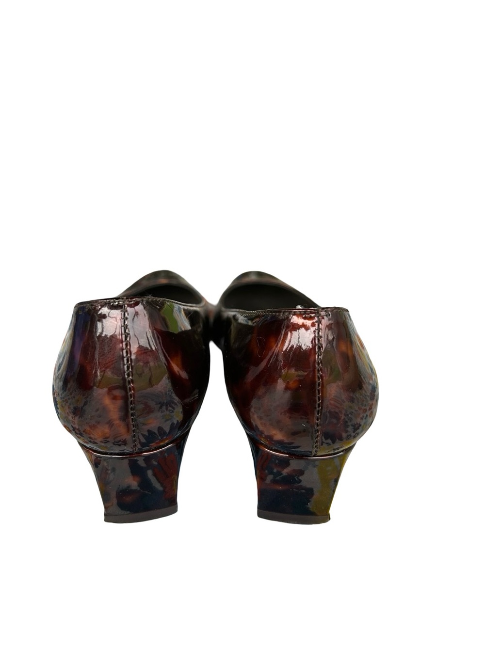 Stuart Weitzman Tortoiseshell Patent Leather Wedge Pumps - Brown - Picture 3 of 6